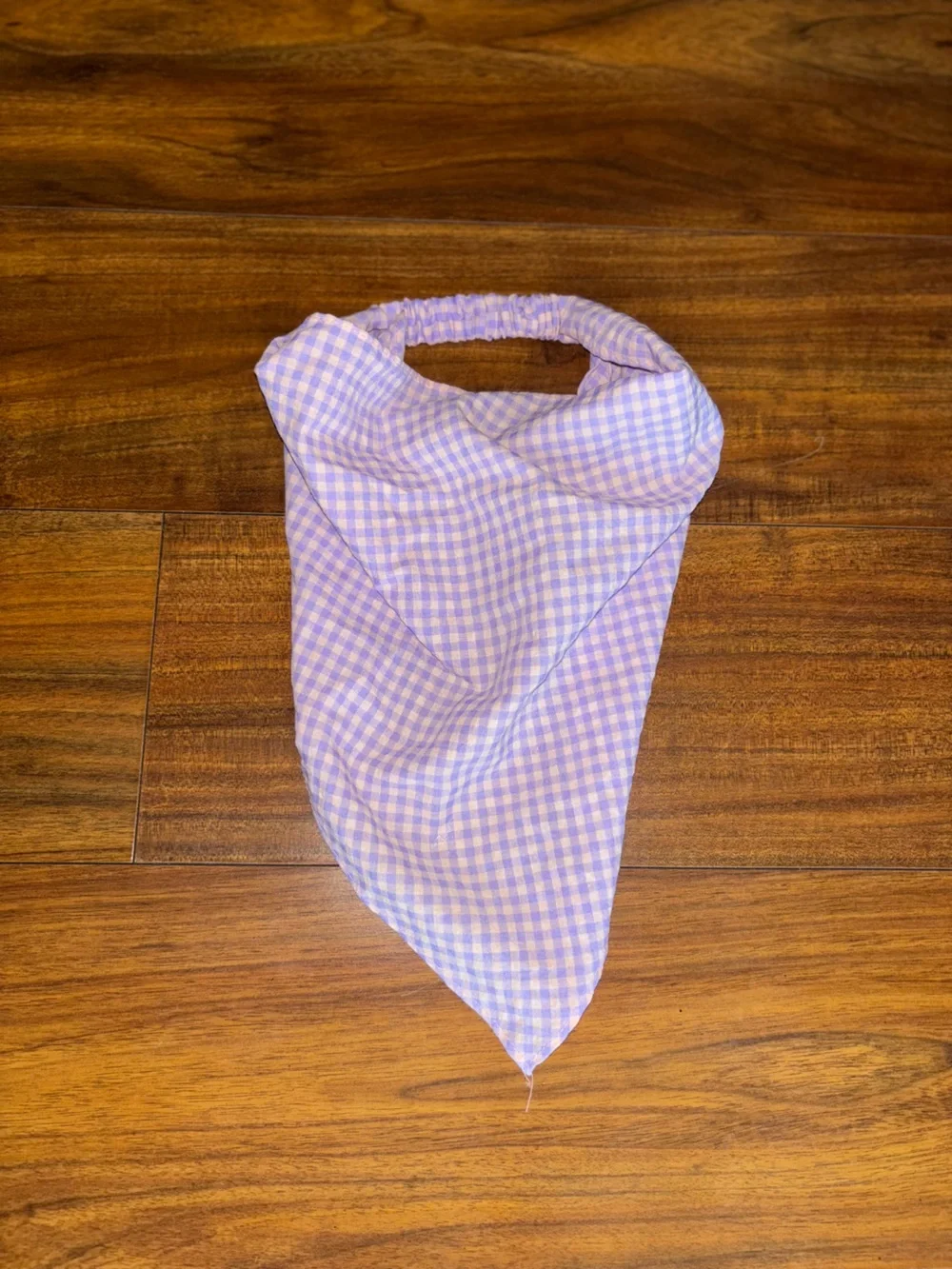 Lavender and Pink Gingham Headscarf